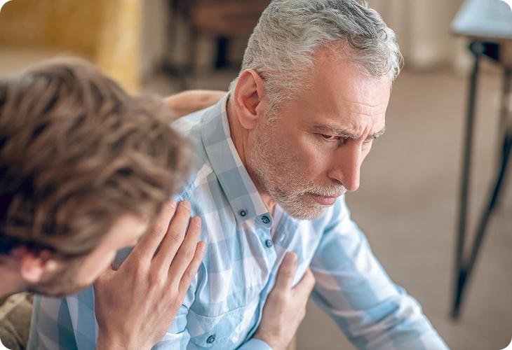 Clinician assessing a patient with chest pain