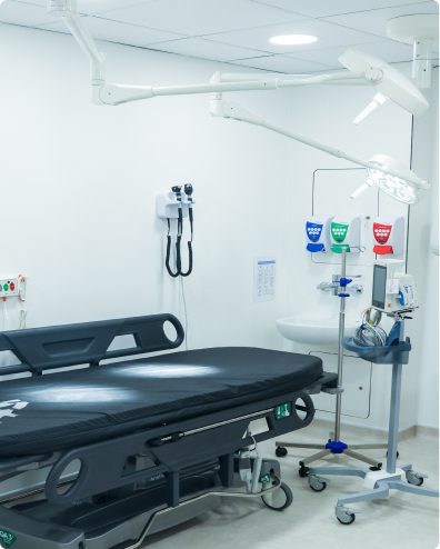 Medical professional with patient